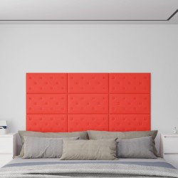 Panneaux muraux 12 pcs Rouge 60x30 cm Similicuir 2,16 m² 