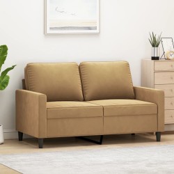 Canapé à 2 places Marron 120 cm Velours 