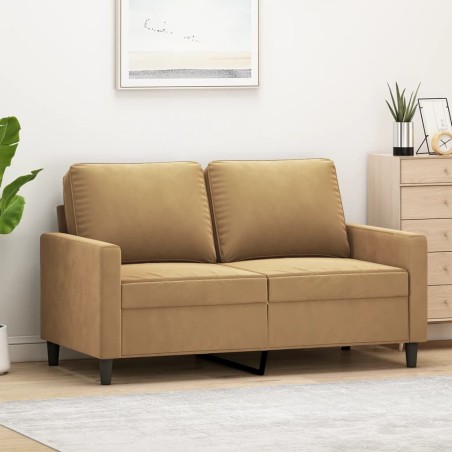 Canapé à 2 places Marron 120 cm Velours 