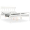 Lit pour personne âgée sans matelas blanc bois massif 