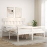 Lit pour personne âgée sans matelas blanc bois massif 