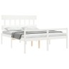 Lit pour personne âgée sans matelas blanc bois massif 
