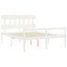 Lit pour personne âgée sans matelas blanc bois massif 