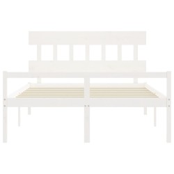 Lit pour personne âgée sans matelas blanc bois massif 