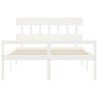 Lit pour personne âgée sans matelas blanc bois massif 