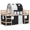 Lit mezzanine enfants avec tunnel sans matelas 80x200 cm 