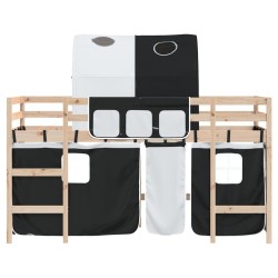 Lit mezzanine enfants avec tunnel sans matelas 80x200 cm 
