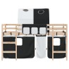 Lit mezzanine enfants avec tunnel sans matelas 80x200 cm 