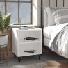 Tables de chevet avec pieds en métal 2 pcs blanc 40x30x50 cm 