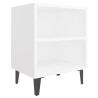 Tables de chevet avec pieds en métal 2 pcs blanc 40x30x50 cm 