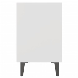 Tables de chevet avec pieds en métal 2 pcs blanc 40x30x50 cm 