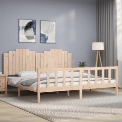 Cadre de lit sans matelas 200x200 cm bois massif de pin 