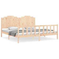 Cadre de lit sans matelas 200x200 cm bois massif de pin 