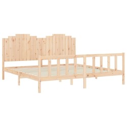 Cadre de lit sans matelas 200x200 cm bois massif de pin 