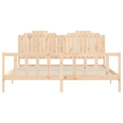 Cadre de lit sans matelas 200x200 cm bois massif de pin 