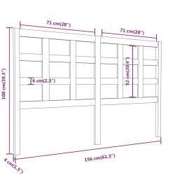 Tête de lit 156x4x100 cm Bois massif de pin 