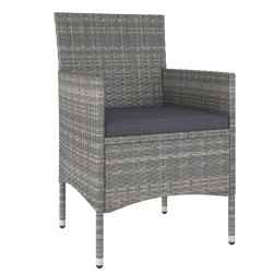 Ensemble de bistro de jardin 5pcs Résine tressée et acacia Gris 
