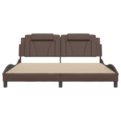 Cadre de lit sans matelas marron 180x200 cm similicuir 