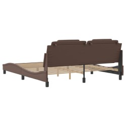 Cadre de lit sans matelas marron 180x200 cm similicuir 