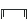 Table à dîner de jardin Noir 200x100x74 cm Acier et verre 