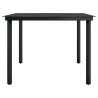 Table à dîner de jardin Noir 200x100x74 cm Acier et verre 