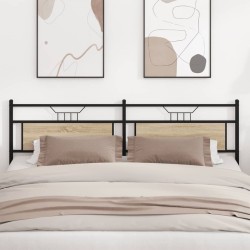 Tête de lit chêne sonoma 193 cm bois d'ingénierie et acier 