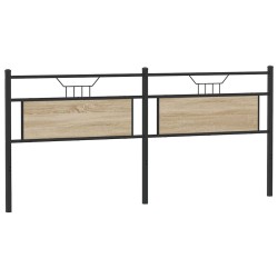 Tête de lit chêne sonoma 193 cm bois d'ingénierie et acier 