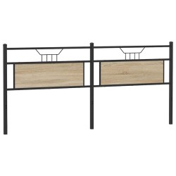 Tête de lit chêne sonoma 193 cm bois d'ingénierie et acier 