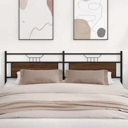 Tête de lit chêne marron 193 cm bois d'ingénierie et acier 