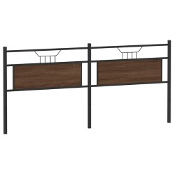 Tête de lit chêne marron 193 cm bois d'ingénierie et acier 