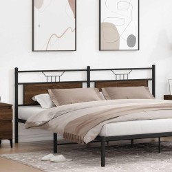 Tête de lit chêne marron 193 cm bois d'ingénierie et acier 