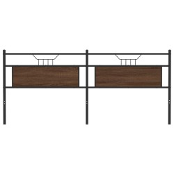 Tête de lit chêne marron 193 cm bois d'ingénierie et acier 