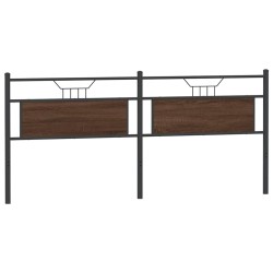 Tête de lit chêne marron 193 cm bois d'ingénierie et acier 