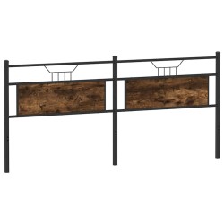 Tête de lit chêne fumé 193 cm bois d'ingénierie et acier 