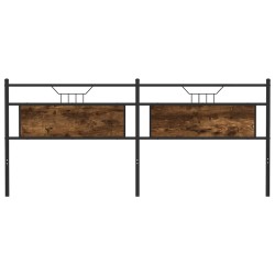 Tête de lit chêne fumé 193 cm bois d'ingénierie et acier 