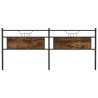 Tête de lit chêne fumé 193 cm bois d'ingénierie et acier 