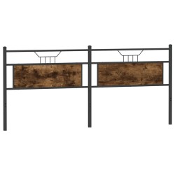 Tête de lit chêne fumé 193 cm bois d'ingénierie et acier 
