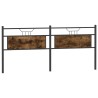 Tête de lit chêne fumé 193 cm bois d'ingénierie et acier 