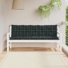 Coussins de banc de jardin lot de 2 motif à carreaux noir 