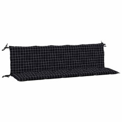 Coussins de banc de jardin lot de 2 motif à carreaux noir 
