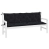 Coussins de banc de jardin lot de 2 motif à carreaux noir 