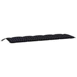 Coussins de banc de jardin lot de 2 motif à carreaux noir 