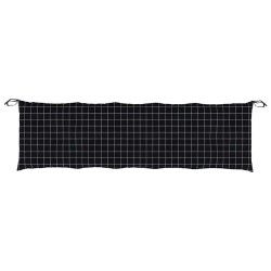 Coussins de banc de jardin lot de 2 motif à carreaux noir 