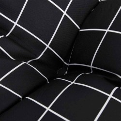 Coussins de banc de jardin lot de 2 motif à carreaux noir 