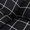 Coussins de banc de jardin lot de 2 motif à carreaux noir 