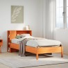 Lit bibliothèque sans matelas cire marron 90x200 cm pin massif 