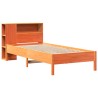 Lit bibliothèque sans matelas cire marron 90x200 cm pin massif 