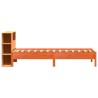 Lit bibliothèque sans matelas cire marron 90x200 cm pin massif 