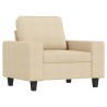Fauteuil avec repose-pied Crème 60 cm Tissu 