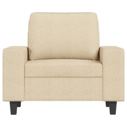 Fauteuil avec repose-pied Crème 60 cm Tissu 